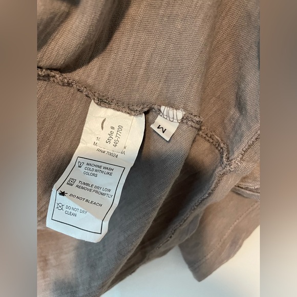 Mododoc Open Front Cotton Cardigan Sweater Sz Medium in Neutral Khaki - Picture 8 of 8